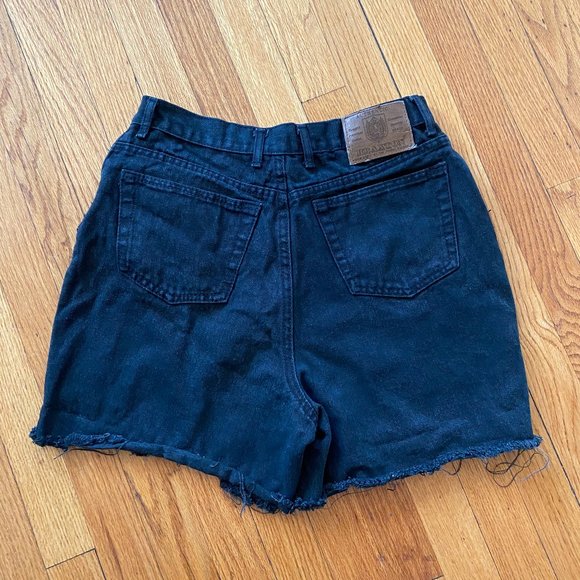 Vintage Braxton Cut-offs, High Waisted Black Jean Shorts - Picture 2 of 4